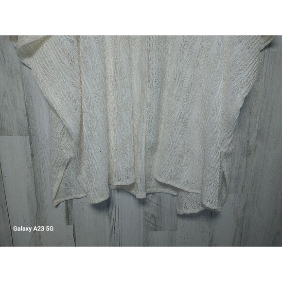 Women's Maurices Ivory Open Front Cardigan Sweater Short Sleeve One Size - Picture 2 of 7